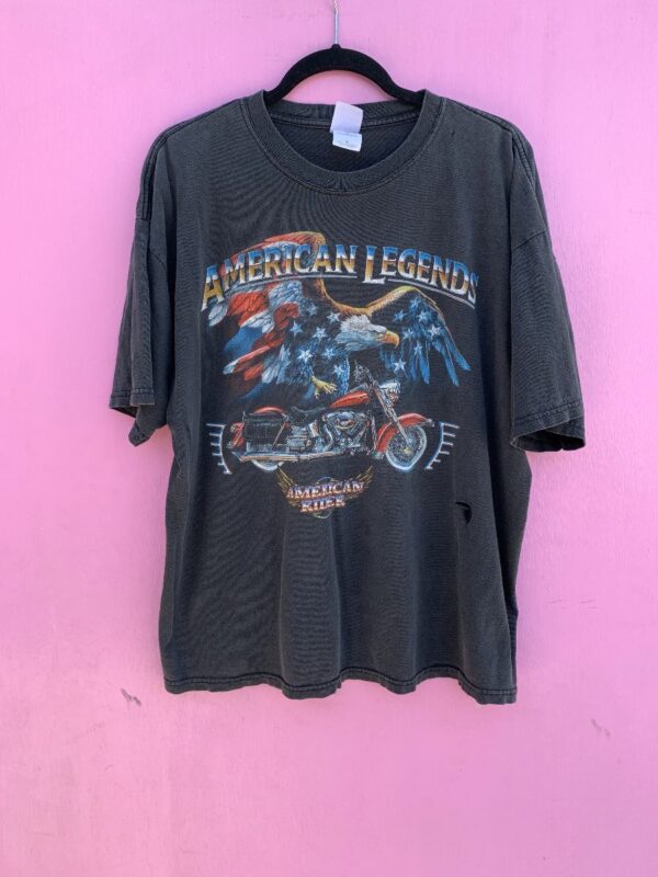 product details: AMERICAN LEGENDS SOARING EAGLE W/ CLASSIC HARLEY GRAPHIC T-SHIRT AS-IS photo
