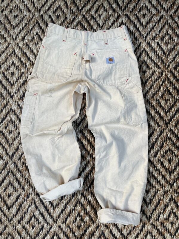 product details: AS-IS SUPER RAD CARGO WORK PANTS WITH DOUBLE KNEE & RED CONTRAST STITCHING photo