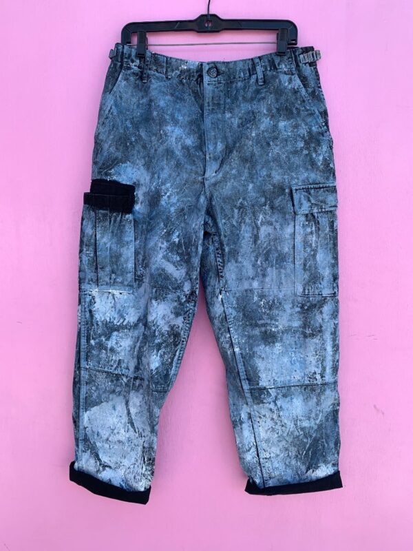 product details: CUSTOM PAINTED WORKWEAR CUFFED CARGO PANTS photo