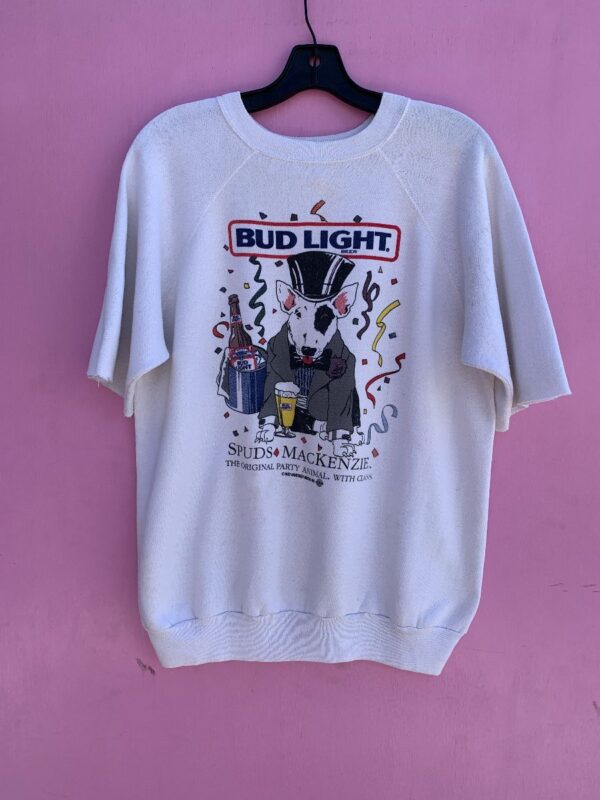 product details: SPUDS MACKENZIE BUD LIGHT SWEATSHIRT WITH CUT OFF SLEEVES photo