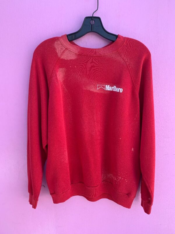 product details: AS-IS BLEACHED VINTAGE MARLBORO CREW NECK PULLOVER SWEATSHIRT photo