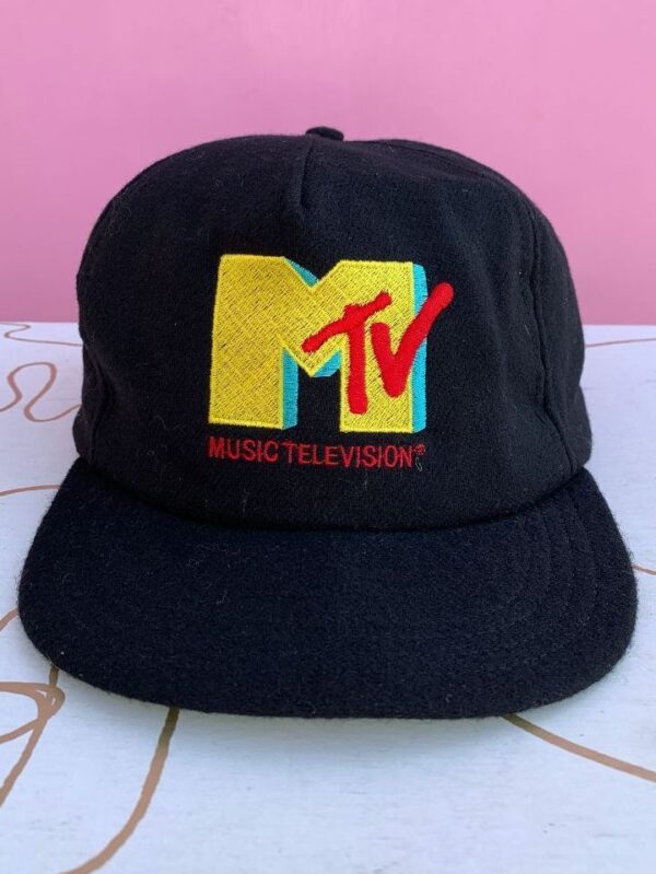 product details: DEADSTOCK VINTAGE 1980S WOOL EMBROIDERED MTV LOGO ADJUSTABLE HAT photo