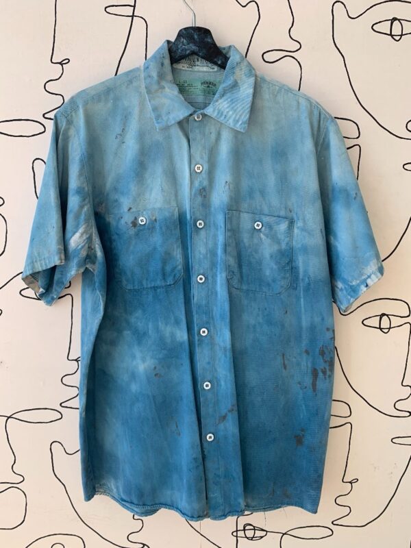 product details: CUSTOM OMBRE PAINTED SS BUTTON UP SHIRT photo
