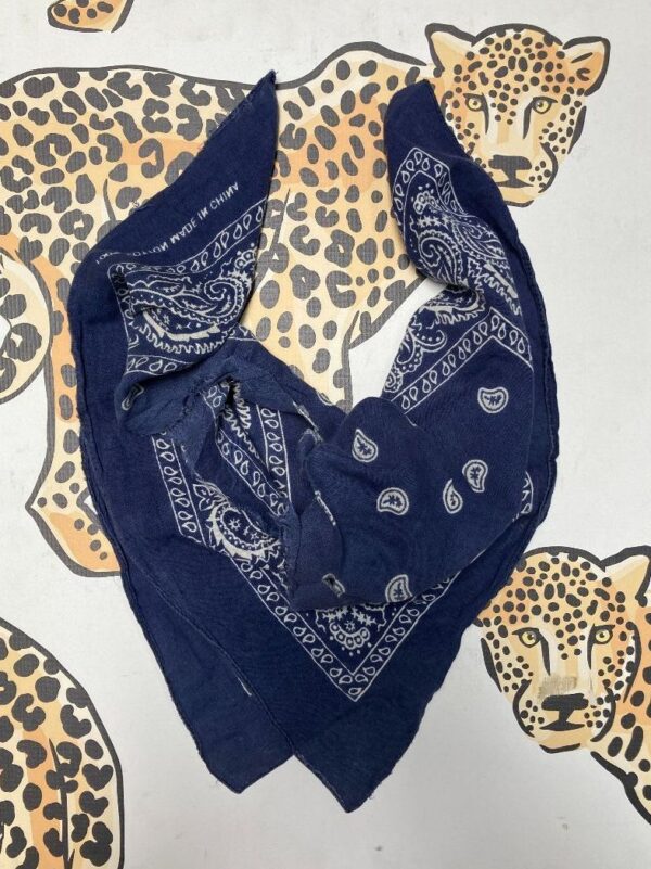 product details: PERFECTLY DESTROYED FADED NAVY BLUE BANDANA photo