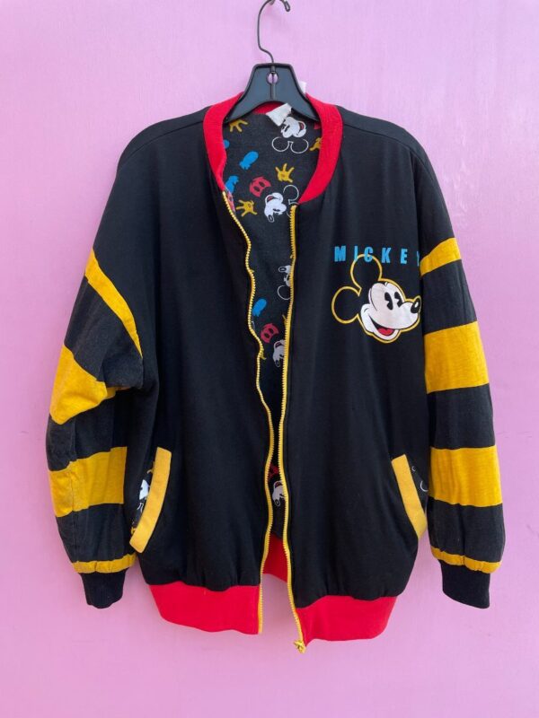 product details: REVERSIBLE ZIP UP MICKEY MOUSE COLOR BLOCK PUFFY SWEATSHIRT AS-IS photo