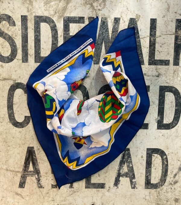 product details: MAD IN USA HOT AIR BALLOON PRINTED BANDANA SQUARE SCARF photo