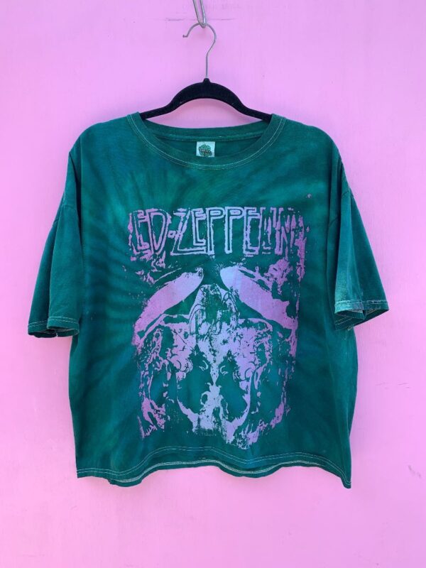 product details: LED ZEPPELIN HAND-PAINTED GRAPHIC ON BOXY TIE DYE T-SHIRT photo