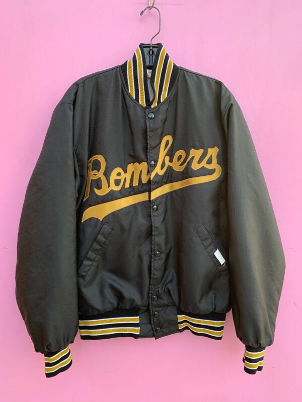 product details: RARE BOMBERS EMBROIDERED LOGO RETRO NYLON BUTTON UP JACKET photo