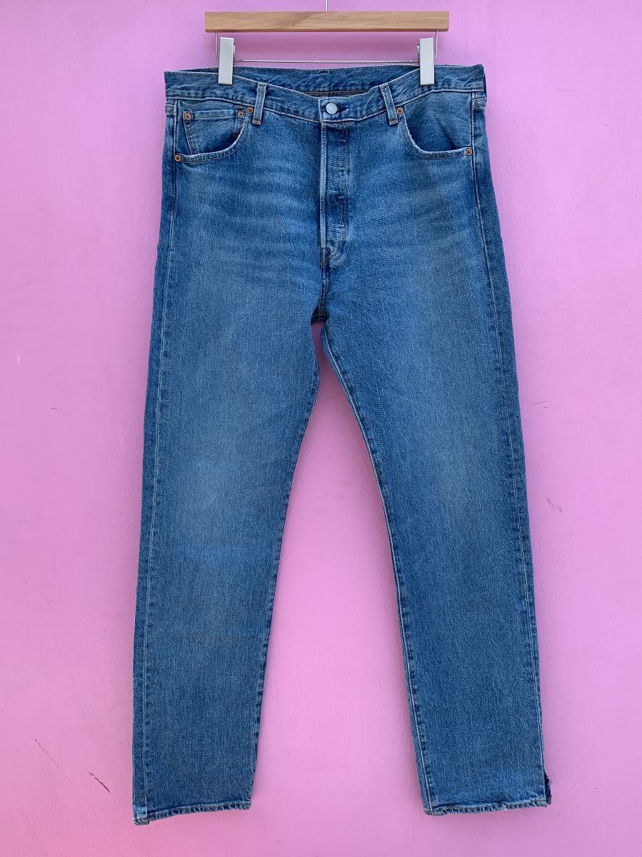 Levis 501 Premium Big E 1993 Classic Button Fly Indigo Washed Denim Jeans |  Boardwalk Vintage