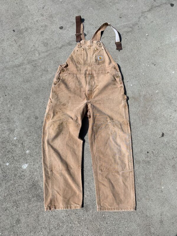 product details: RAD & DISTRESSED CARHARTT DOUBLE KNEE WORKWEAR OVERALLS photo