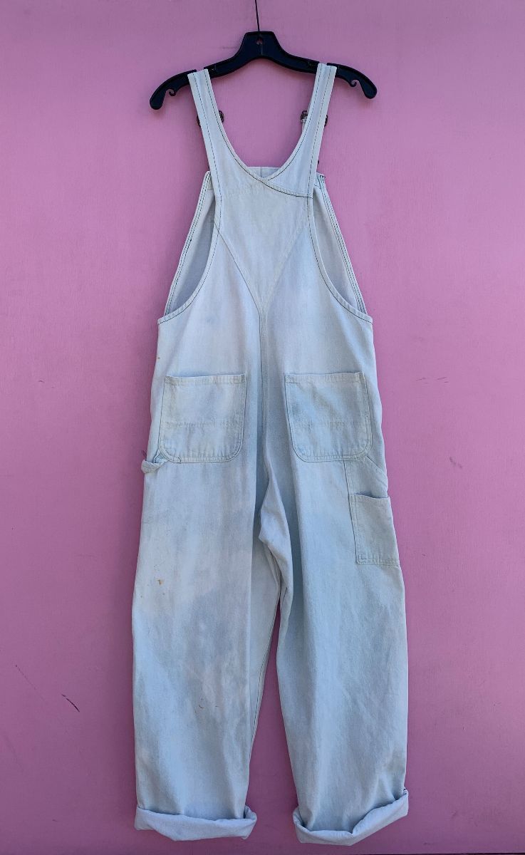 Amazing Distressed Carhartt White Denim Overalls | Boardwalk Vintage