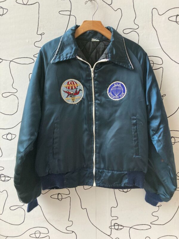 product details: KILLER SHINY SATIN PARATROOPER JACKET W/ PATCHES photo