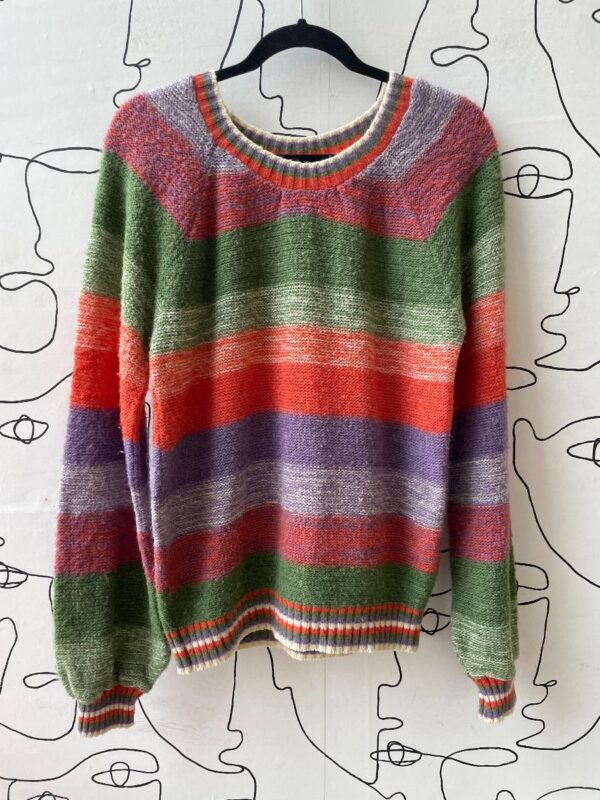 product details: COLORFUL STRIPED LOOSE KNIT SWEATER photo