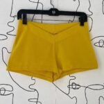 AS-IS STRETCHY YELLOW V-FRONT LOW RISE HOT SHORTS
