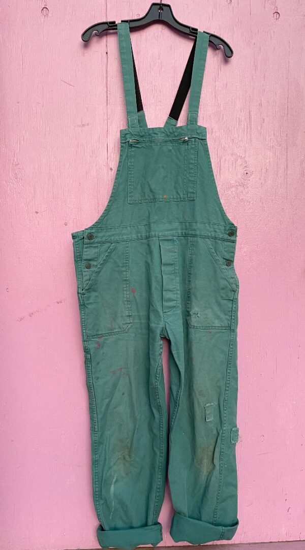 product details: AS-IS PAINTED WORKWEAR OVERALLS W/ ELASTIC STRAPS AS-IS photo