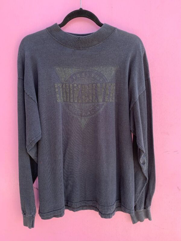 product details: ORIGINAL 1990S QUICKSILVER APRES SURF FADED PUFF INK GRAPHIC CREW NECK LONG SLEEVE TSHIRT photo