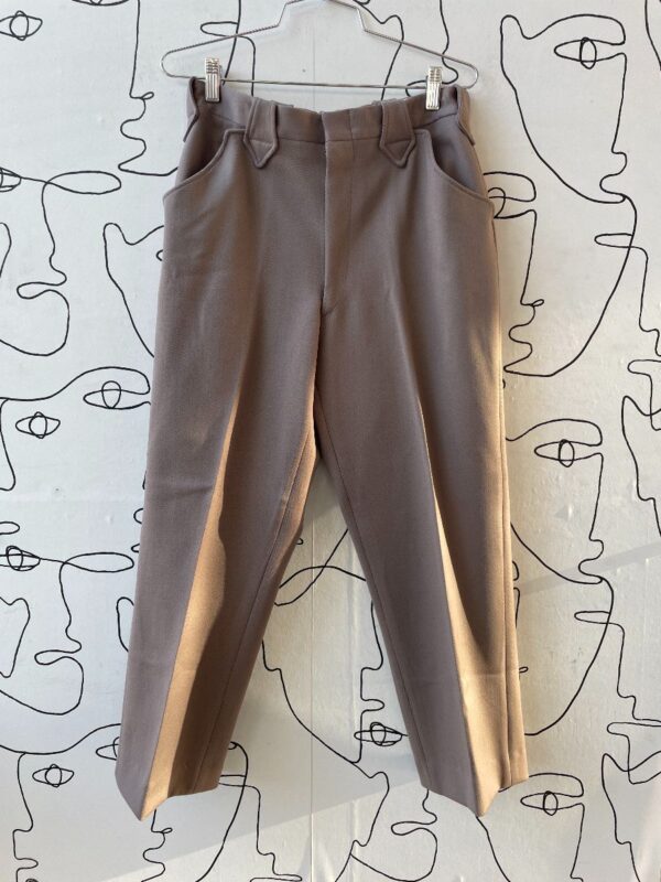 product details: CROPPED FIT GABERDINE WESTERN STYLE UNIFORM TROUSERS PEARL SNAP BACK POCKETS photo