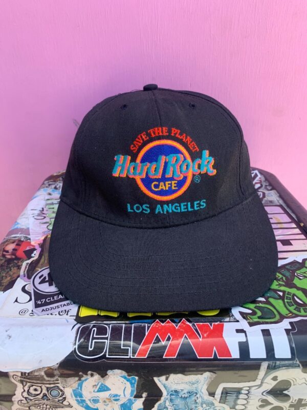 product details: SAVE THE PLANET HARD ROCK CAFE LOS ANGELES EMBROIDERED SNAPBACK HAT photo