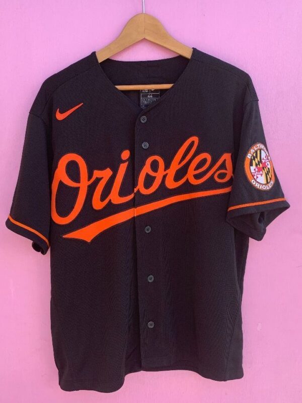 product details: MLB BALTIMORE ORIOLES BUTTON UP BASEBALL JERSEY photo