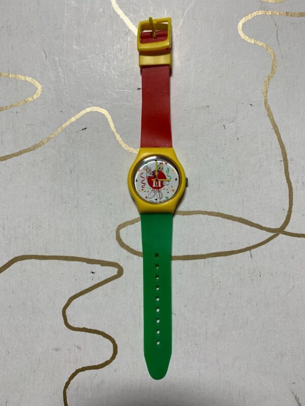 product details: *LIKE NEW* VINTAGE 1990 M&M 50TH ANNIVERSARY COLOR BLOCK WATCH photo