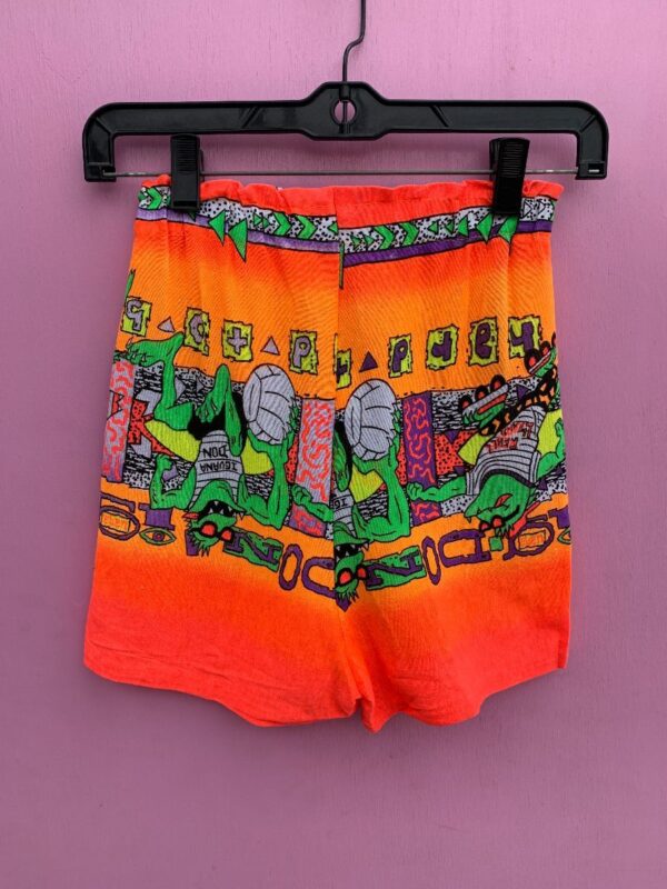 product details: FUNKY NEON 1980S DEADSTOCK VOLLEYBALL DESIGN COTTON SHORTS SMALL FIT photo