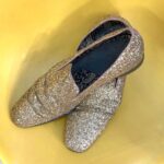 AMAZING ALLOVER FULLY GLITTER ADORNED LOAFER SHOES W/ PAISLEY LINING