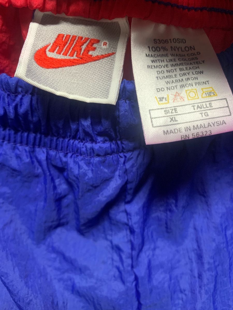 Vintage 1990s Big Nike Swoosh Logo Color Block Nylon Shorts | Boardwalk ...