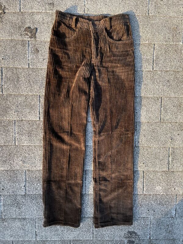 product details: 1980S HEAVY RIBBED CORDUROY STRAIGHT FIT PANTS SMALL SIZE photo
