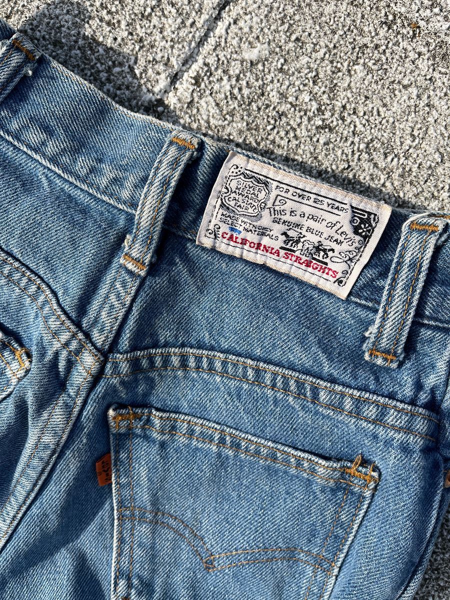 California Straights High Waisted Orange Tab Indigo Denim Jeans | Boardwalk  Vintage