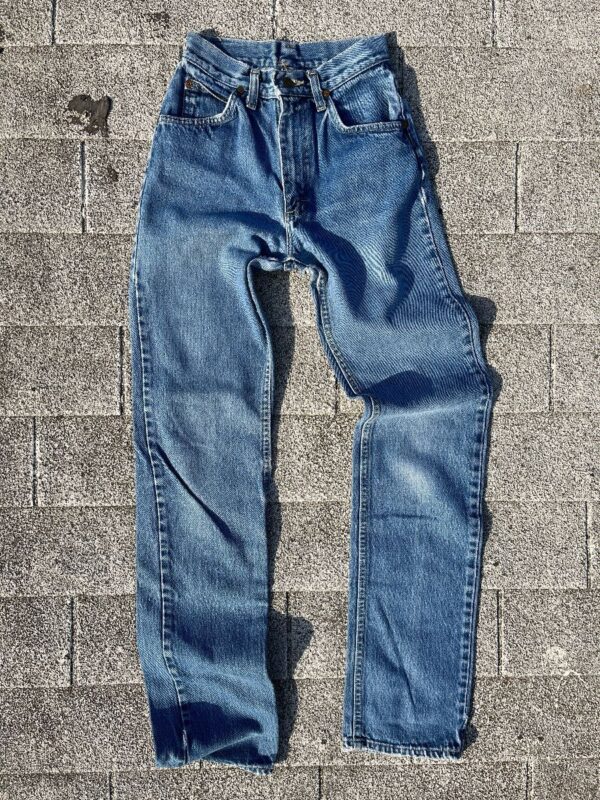 product details: *AS-IS* 1970S-1980S LEE RIDERS STRAIGHT LEG DISTRESSED LIGHT WASH DENIM JEANS 20X29 photo