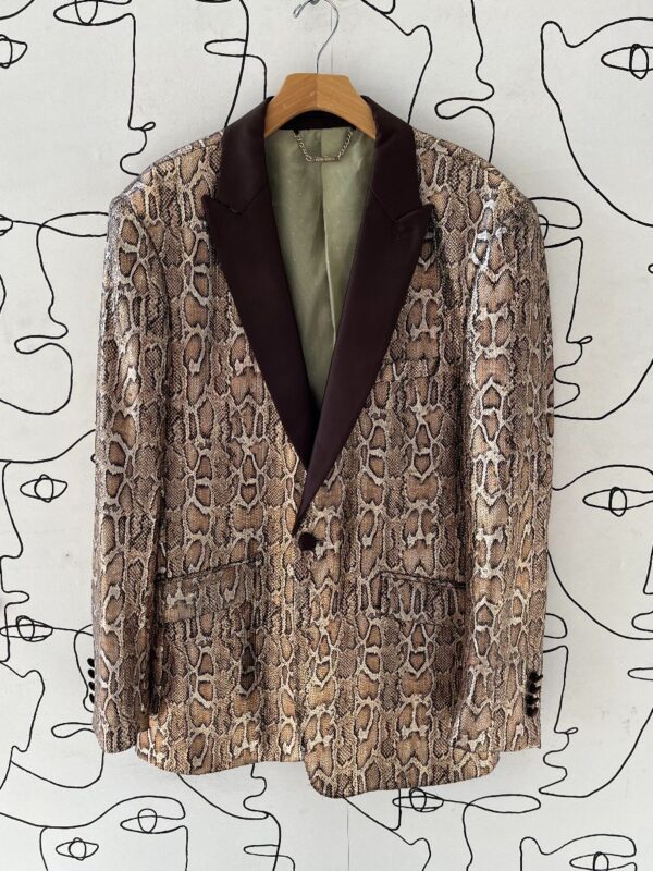 product details: RAD METALLIC SNAKESKIN BLAZER JACKET photo