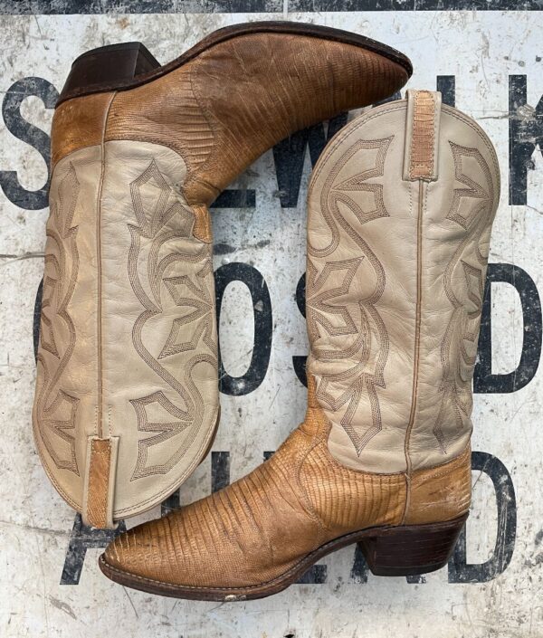 product details: VINTAGE TEJU LIZARD SKIN COWBOY BOOTS AS-IS photo