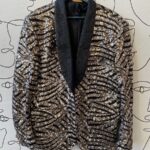 AWESOME CUSTOMIZED ALLOVER TIGER STRIPED SEQUIN BLAZER JACKET