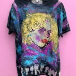 HAND PAINTED BLONDIE FRONT GRAPHIC ON BLEACHED T-SHIRT