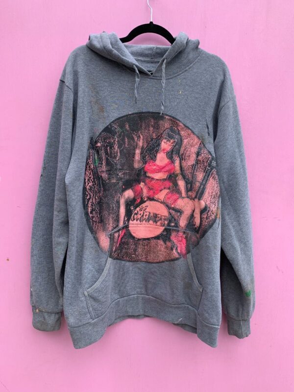 product details: THE CRAMPS BAD GIRL FRONT BAD MUSIC FOR BAD PEOPLE BACK GRAPHIC HOODIE AS-IS photo