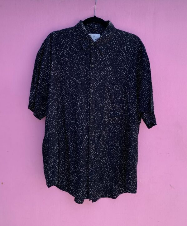 product details: 1990S DEADSTOCK RAYON SHORT SLEEVE BUTTON UP SPLATTER PRINT photo