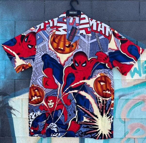 product details: DEADSTOCK 1990S Y2K  SPIDERMAN COMICBOOK STYLE PRINT SS BD SHIRT NWT photo
