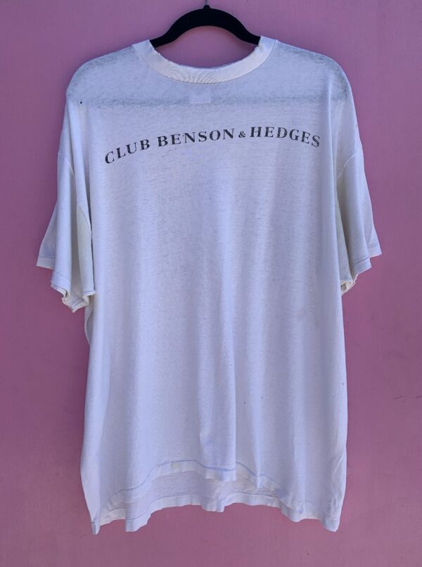 product details: PERFECTLY PAPER THIN & TATTERED BENSON AND HEDGES GRAPHIC SINGLE STITCH T SHIRT photo