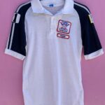 RETRO 1981 ADIDAS SOFTBALL PATCHED SPORTS POLO SHIRT WITH SLEEVE STRIPES