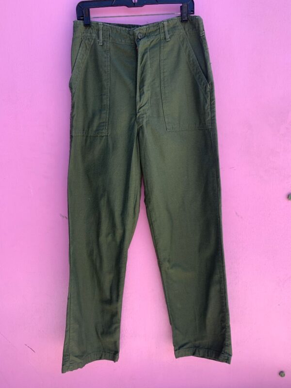 product details: US ARMY VIETNAM ERA GREEN ZIPPER FRONT TROUSERS photo