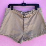 RETRO 1970S MILITARY SHORTS W/ BUILT IN BELT