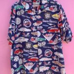 1990S CHEVROLET CLASSIC CARS BUTTON UP ALLOVER EMBLEMS PRINT