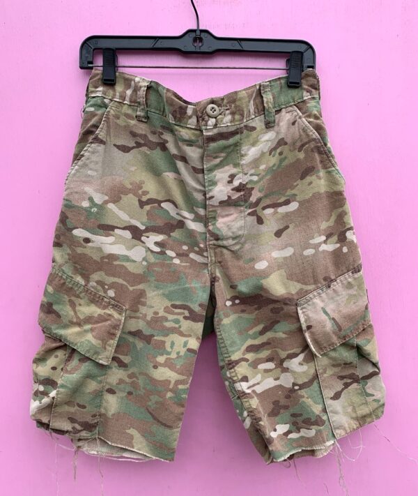 product details: EARLY 2000S MILITARY CUT OFF SHORTS W/ FOREST CAMO PRINT photo