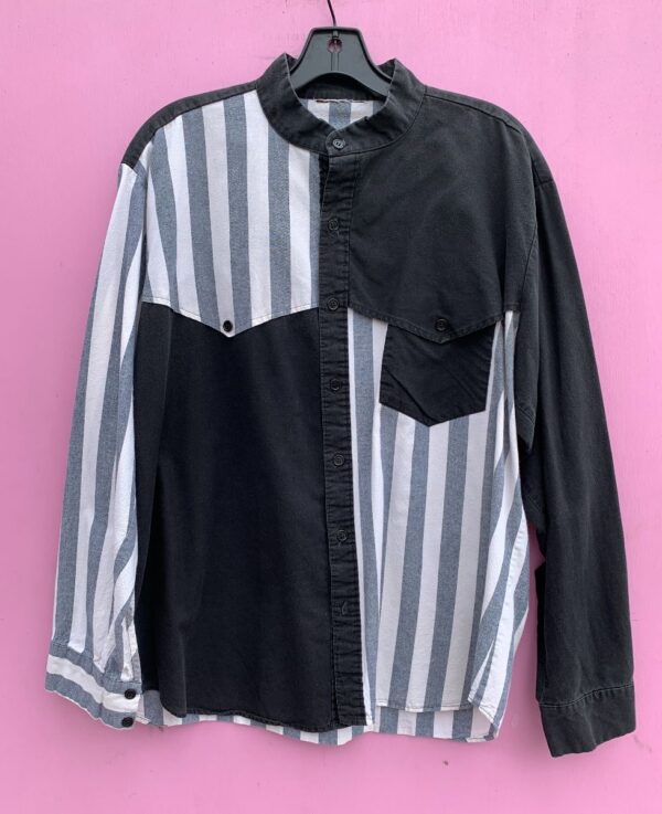 product details: 1990S COLOR BLOCK 100% COTTON STRIPED WESTERN LONG SLEEVE BUTTON UP SHIRT photo