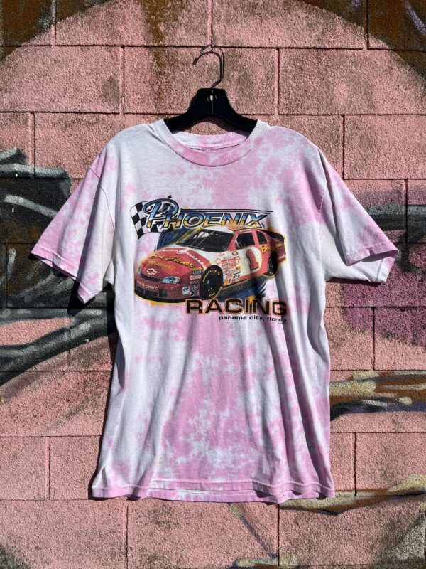 product details: PINK TIE DYED PHOENIX RACING GRAPHIC TSHIRT PANAMA CITY, FLORIDA photo