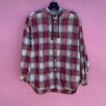 1990S LONG SLEEVE FLANNEL BUTTON UP W/ HOOD AND DRAW STRINGS
