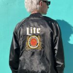 AS-IS LITE BEER EMBROIDERED  SATIN BUTTON UP JACKET