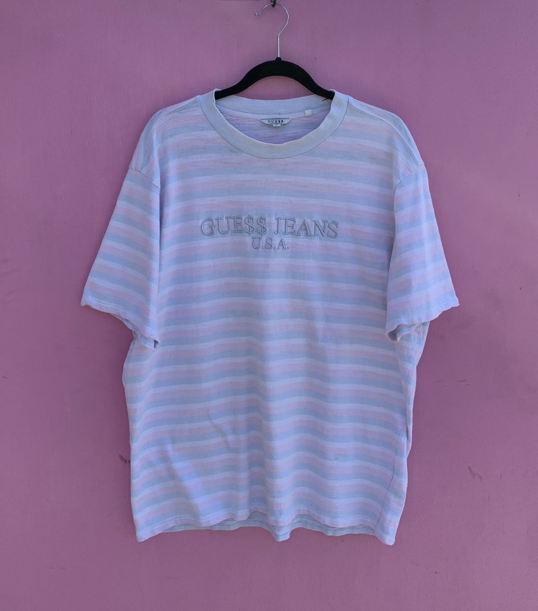 Asap Rocky X Guess Gue$$ Pastel Stripe T-shirt | Vintage