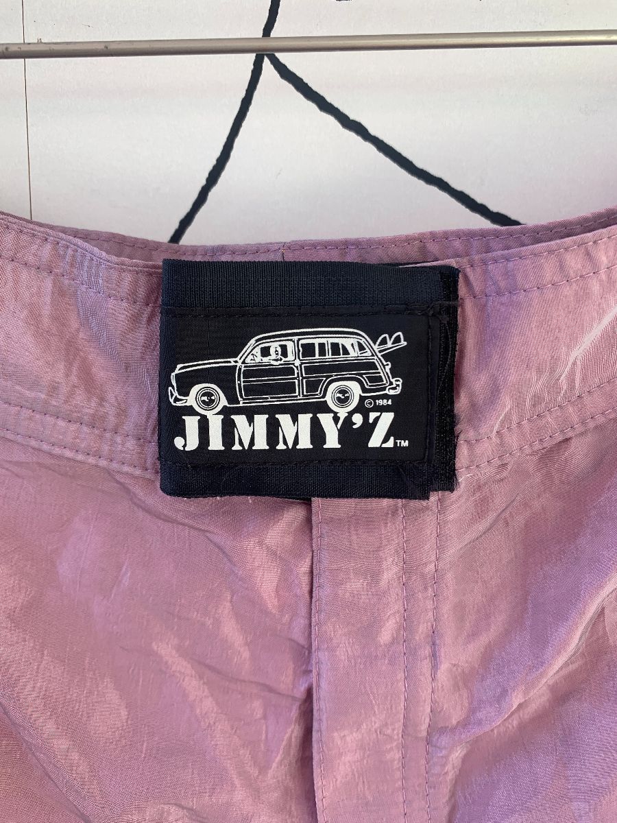 1980s Deadstock Jimmy Z Iridescent Color Block Board Shorts As-is