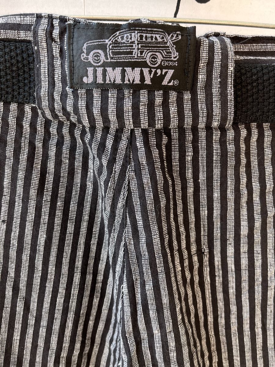 1980s Deadstock Pinstripe Jimmy Z Cotton Pants W/ Velcro Belt 
